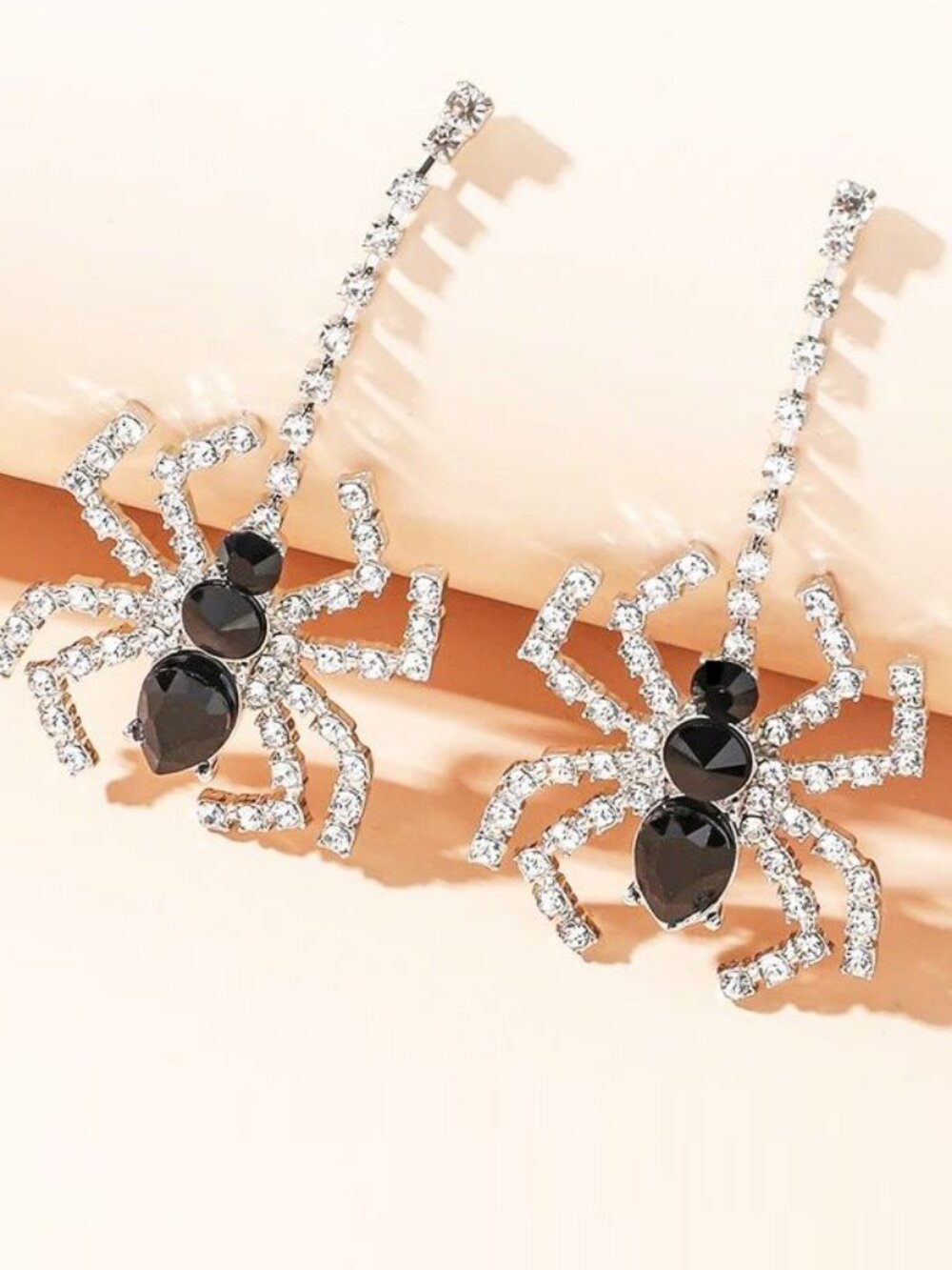 [NEW] WOMEN'S RHINESTONE CRYSTALS EARRINGS BLACK GEMSTONES DANGLE JEWELRY
